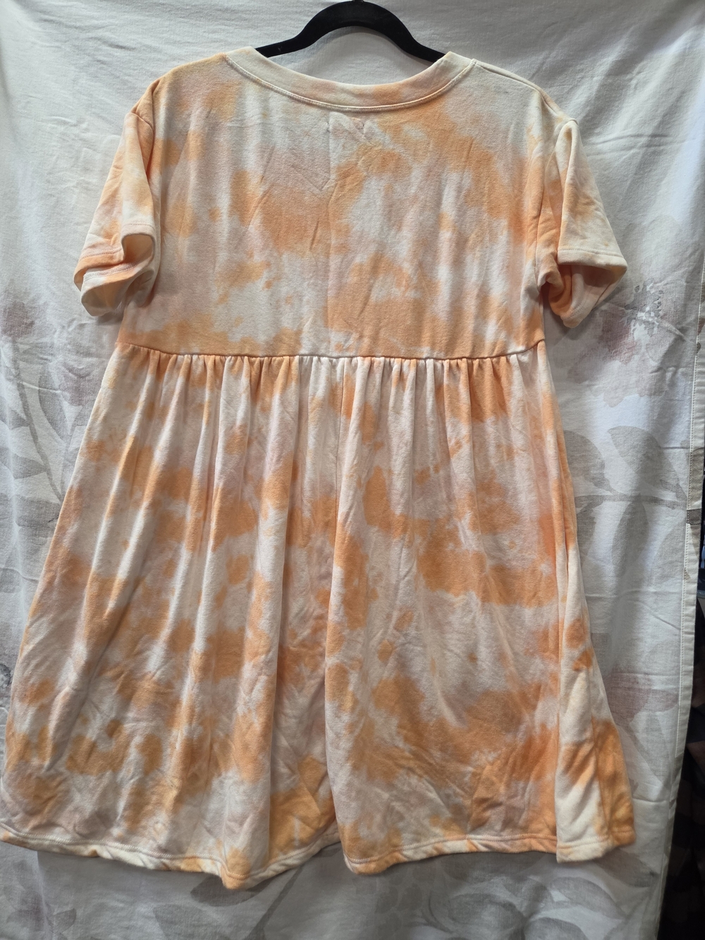 wild fable Orange Tie-Dye Short Sleeve Midi Dress